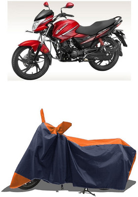 SUGASHRI Waterproof Two Wheeler Cover for Hero(Glamour i3s, Orange, Blue)