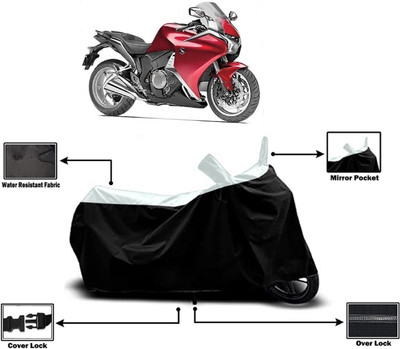 Amexride Two Wheeler Cover for Honda(VFR 1200F, White)