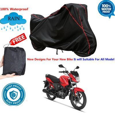 AUTOCAD Waterproof Two Wheeler Cover for Hero(Glamour FI, Black)