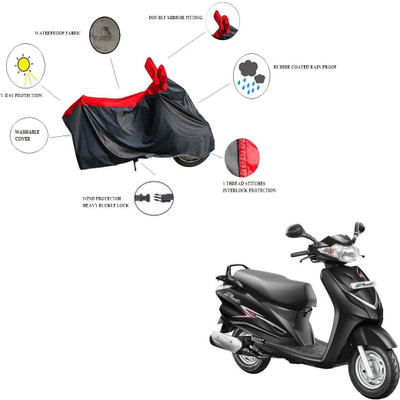 RiderShine Waterproof Two Wheeler Cover for Hero(Duet, Black, Red)