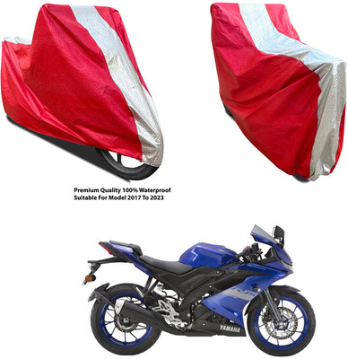 AutoGalaxy Waterproof Two Wheeler Cover for Yamaha(YZF R3, Silver, Red)