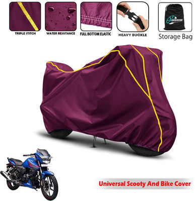 AUTOBIRSA Two Wheeler Cover for TVS(Apache RTR 160, Maroon)