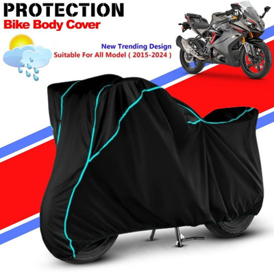 CABRY Waterproof Two Wheeler Cover for TVS(Apache RR 310, Black, Blue)