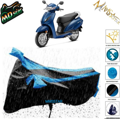 MMSSTAR Waterproof Two Wheeler Cover for Honda(Activa 5G, Black, Blue)