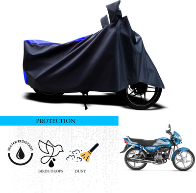 ANTHUB Waterproof Two Wheeler Cover for Hero(CD deluxe, Black, Blue)