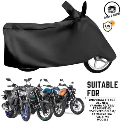 MADAFIYA Waterproof Two Wheeler Cover for Yamaha, Universal For Bike(FZ-S, Black)