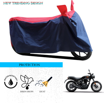 ANTHUB Waterproof Two Wheeler Cover for Royal Enfield(Hunter 350, Black, Red)