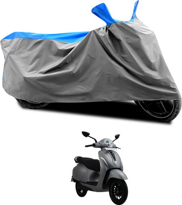 CODOKI Waterproof Two Wheeler Cover for Bajaj(Chetak, Grey, Blue)