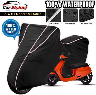 Car Styling Waterproof Two Wheeler Cover for Ola(Scooty, Black, White)