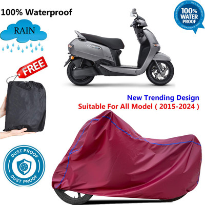 AUTOCAD Waterproof Two Wheeler Cover for TVS(iQube Electric, Maroon)