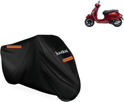 Juvdoxj Waterproof Two Wheeler Cover for Vespa(GTS 300 BS6, Black)
