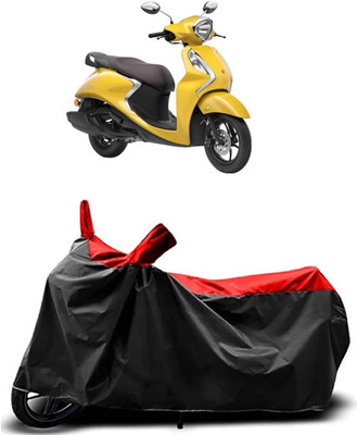 KEDIT Two Wheeler Cover for Yamaha(Fascino 125 FI, Red, Black)