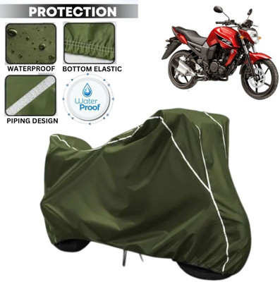 kerwa Waterproof Two Wheeler Cover for Yamaha(FZ-S FI, Green, White)