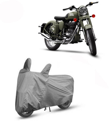 DeepShakshi AUTOMOTIVE Waterproof Two Wheeler Cover for Royal Enfield(Battle Green, Black)
