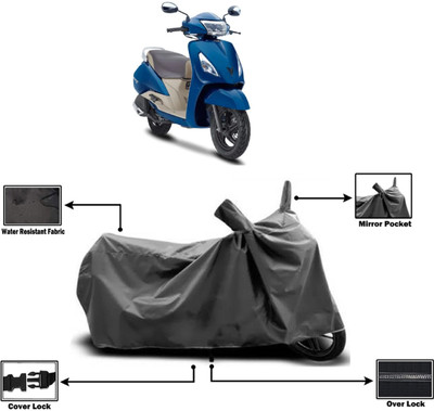 Amexride Two Wheeler Cover for TVS(Jupiter Grande, Grey)