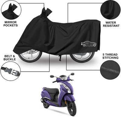 Defendo Waterproof Two Wheeler Cover for TVS(Jupiter 125, Black)