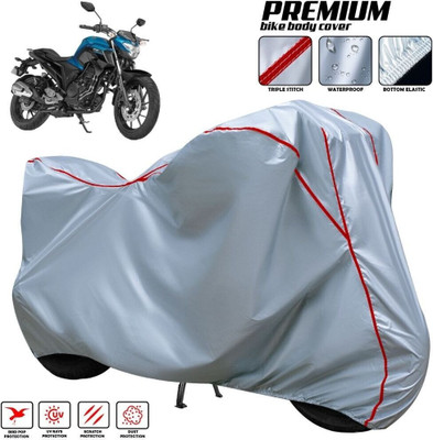 AutoGalaxy Waterproof Two Wheeler Cover for Yamaha(FZ25 BS6, Silver, Red, Multicolor)
