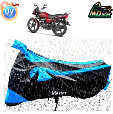 Mdstar Waterproof Two Wheeler Cover for TVS(Apache RTR 160 4V, Blue, Black)