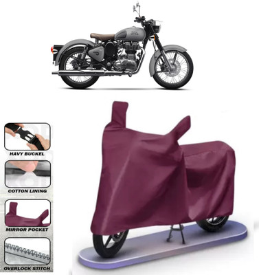 WMIZEXA Waterproof Two Wheeler Cover for Royal Enfield(Bullet 350 New BS6, Maroon)