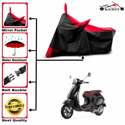 AASHTIK MART Two Wheeler Cover for Vespa(VXL 125 BS6, Red, Black)