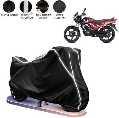 BOTAUTO Two Wheeler Cover for TVS(Star City Plus, Black, White)