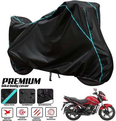 ZAQE Two Wheeler Cover for Hero(Glamour i3s BS6, Black, Blue)