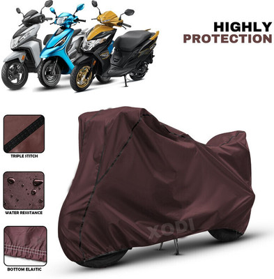 xodi Waterproof Two Wheeler Cover for Honda(Dio, Maroon, Black)