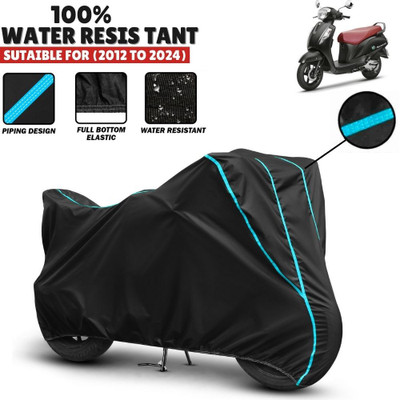 Mwiss Waterproof Two Wheeler Cover for Suzuki(Access 125, Black, Blue)