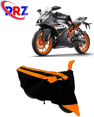 RRZ Waterproof Two Wheeler Cover for KTM(RC 200, Black, Orange)