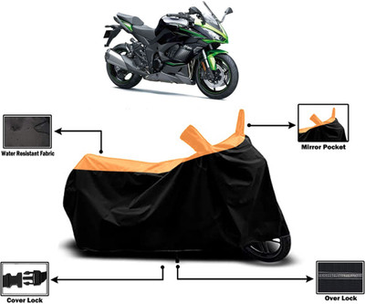 Amexride Two Wheeler Cover for Kawasaki(Ninja 1000, Orange)