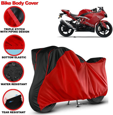 Grizzly Two Wheeler Cover for TVS(Apache RR 310, Black, Red)