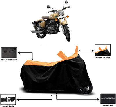 Amexride Two Wheeler Cover for Royal Enfield(Classic 350 Signals, Orange)