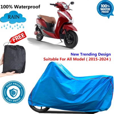 OliverX Waterproof Two Wheeler Cover for Ampere(Magnus BS6, Blue)