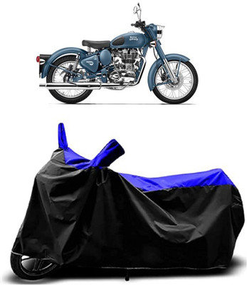 VESMEI Two Wheeler Cover for Royal Enfield(Squadron Blue, Blue, Black)