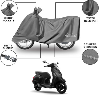 Defendo Waterproof Two Wheeler Cover for Bajaj(Chetak, Grey)