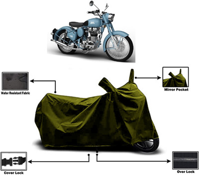 Amexride Two Wheeler Cover for Royal Enfield(Classic Squadron BS6, Green)
