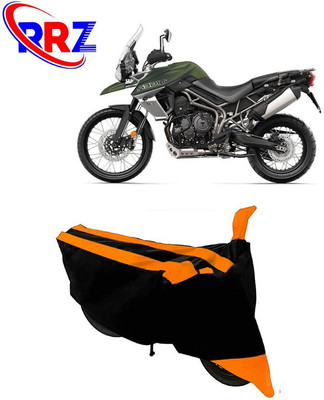 RRZ Waterproof Two Wheeler Cover for Triumph(Tiger 800 XCA, Black, Orange)