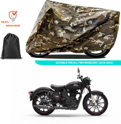 CODOKI Two Wheeler Cover for Royal Enfield(Classic 350, Yellow)