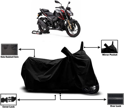Amexride Two Wheeler Cover for TVS(Apache RTR 200 4V, Black)