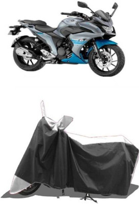 RAAMKM Two Wheeler Cover for Hero, Honda, Bajaj, TVS, Yamaha(Discover 100 DTS-i, White, Black)