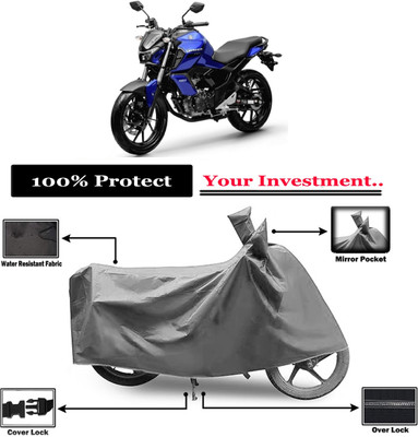 Amexride Two Wheeler Cover for Yamaha(FZ FI BS6, Grey)