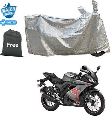 CODOKI Waterproof Two Wheeler Cover for Yamaha(YZF R15 V3.0, Silver)
