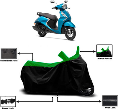 Amexride Two Wheeler Cover for Yamaha(Fascino 125, Green)