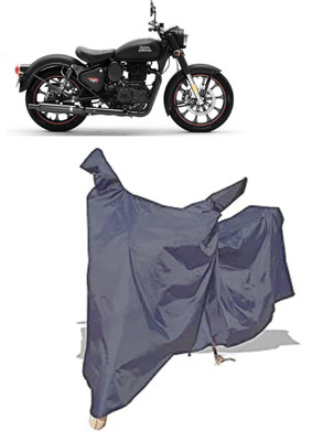 Amexride Two Wheeler Cover for Royal Enfield(Classic Stealth Black BS6, Grey)