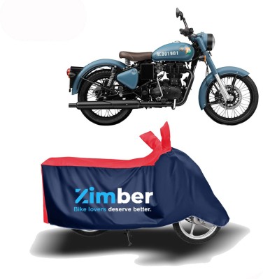 ZIMBER Two Wheeler Cover for Royal Enfield(Classic 350 Signals, Red, Blue)