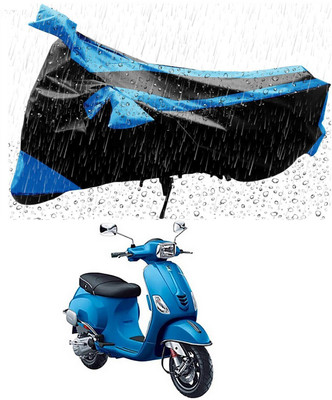 Mdstar Waterproof Two Wheeler Cover for Piaggio(Vespa LX 125, Blue, Black)