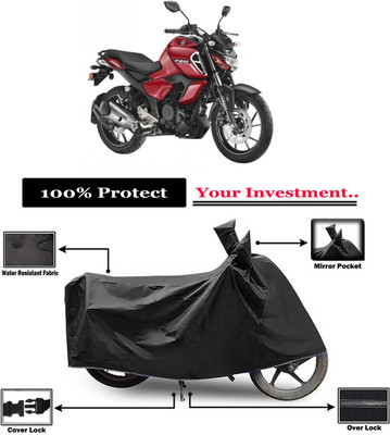 Amexride Two Wheeler Cover for Yamaha(FZ-S Fi Version 3.0 BS6, Black)