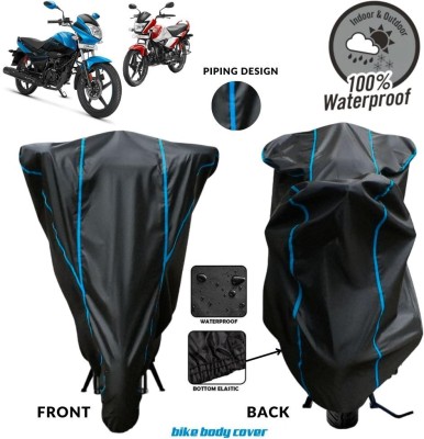 MADAFIYA Two Wheeler Cover for Hero(Splendor I Smart, Black, Blue)