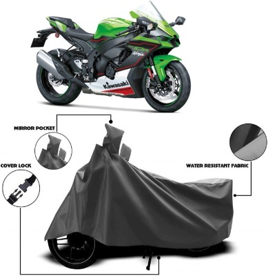 MMSSTAR Waterproof Two Wheeler Cover for Kawasaki(Ninja ZX-10R, Grey)