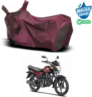 Genipap Waterproof Two Wheeler Cover for Suzuki(Hayate, Maroon)